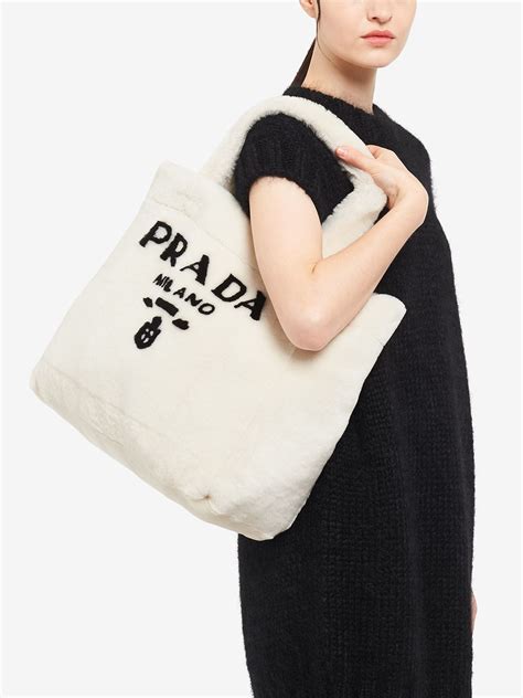 prada shearling tote|prada tote bag.